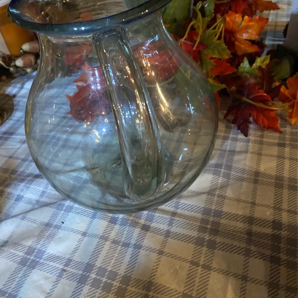 Vintage hand blown glass pitcher made in Mexico cobalt - Picture 3 of 6